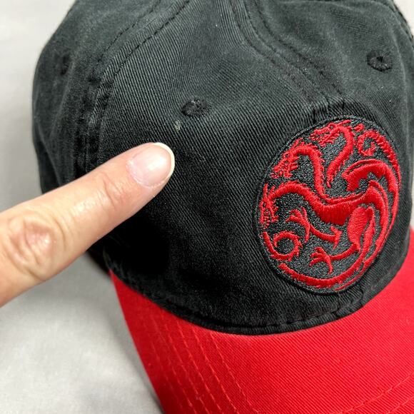 Game of Thrones HBO Baseball Cap Black Red House of Dragons Sigil GOT Adjustable - Picture 3 of 8